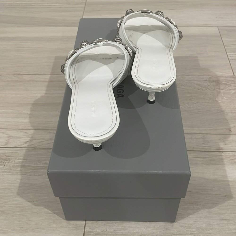 Balenciaga Cagole Mule in White Size 7.5 - Picture 8 of 15